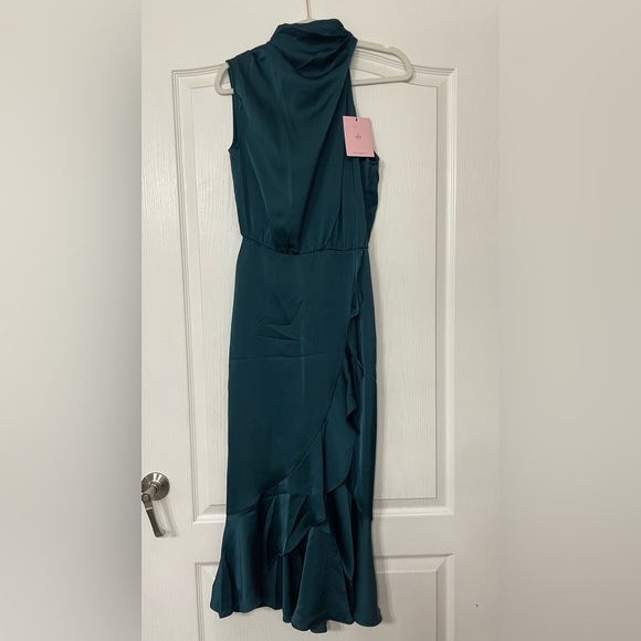 Hello Molly Asymmetrical Teal Dress - Picture 3 of 6